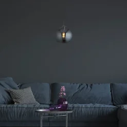 Hängelampe E27 D: 25 cm Chrom Rauchgrau Glas Metall