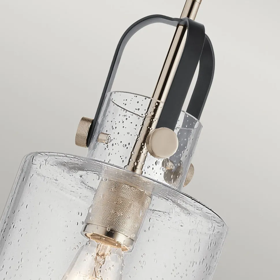 Hängelampe E27 Metall Glas 18 cm breit H: max. 141,6 cm