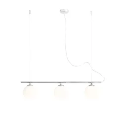 Hängelampe E14 Metall Glas in Chrom Weiß gemütlich