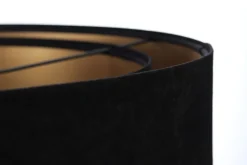 Hängelampe E27 rund Ø 50 cm Schwarz Gold Stoff Spitze Modern