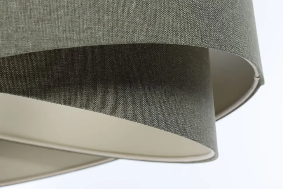 Hängelampe E27 rund D: 40 cm in Grün Stoff Modern