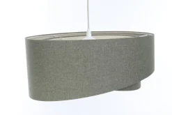 Hängelampe E27 rund D: 40 cm in Grün Stoff Modern