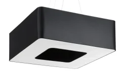 Hängelampe eckig B: 60 cm Schwarz blendarm Stoff 8x E27