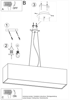 Hängelampe eckig Stoff Glas Schwarz verstellbar 5x E27