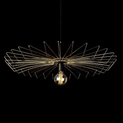 Hängelampe ELLA Gold Echt-Messing Wohnzimmer Lampe