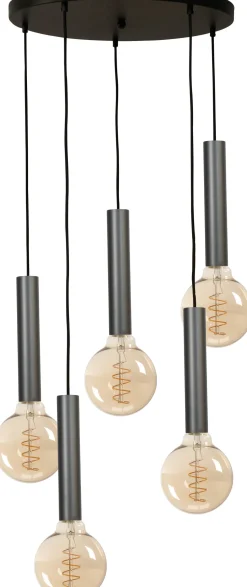 Hängelampe ESJA Metall 5-flammig Schwarz für E27