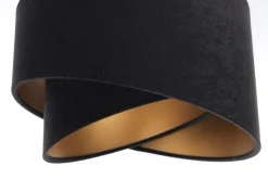 Hängelampe Esstisch 3-flammig E27 Weiß Schwarz Gold Stoff