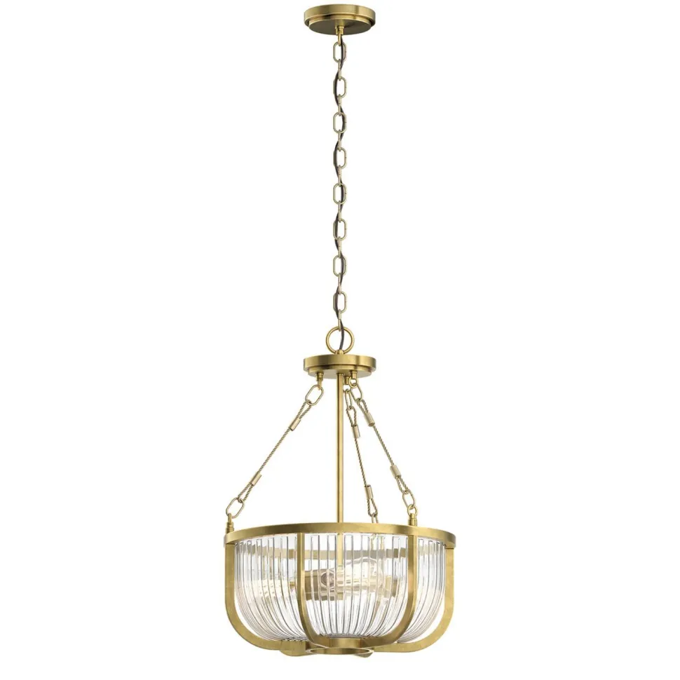 Hängelampe Esszimmer Metall Glas E27 Ø 40,6 cm in Messing