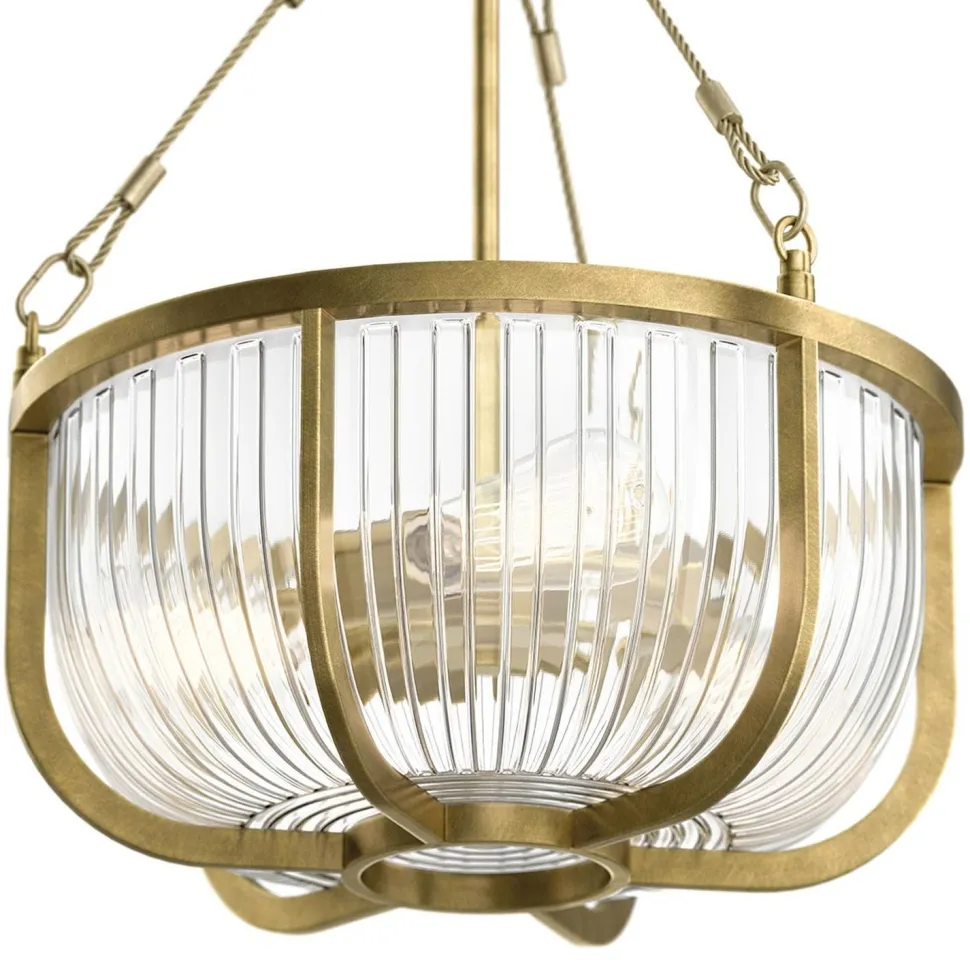 Hängelampe Esszimmer Metall Glas E27 Ø 40,6 cm in Messing