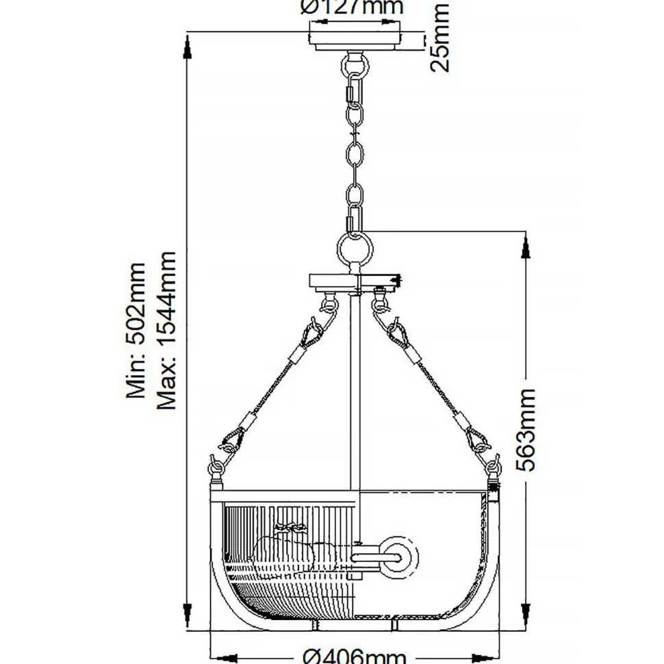 Hängelampe Esszimmer Metall Glas E27 Ø 40,6 cm in Messing