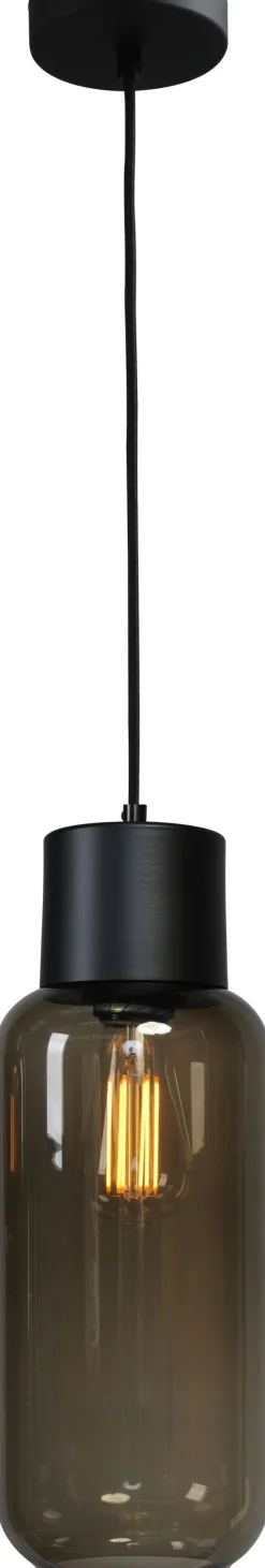 Hängelampe Esszimmer Schwarz Glas Metall Ø 15 cm E27