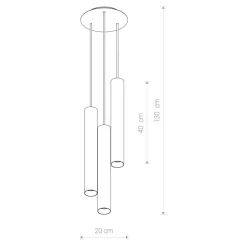 Hängelampe EYE Messing3-flmg Wohnzimmer Leuchte