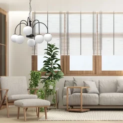 Hängelampe 6-flammig Glas Metall Ø65 cm E14 gemütlich