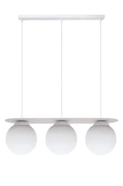 Hängelampe 3-flammig Glaskugeln Weiß 50 cm E27 blendarm