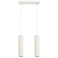 Hängelampe 2-flammig GU10 B: 30 cm schmal in Creme Modern