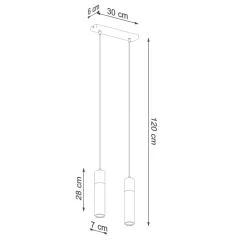 Hängelampe 2-flammig GU10 Beton Holz Modern RUGARD
