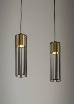 Hängelampe 2-flammig Metall Gitter GU10 dekorativ