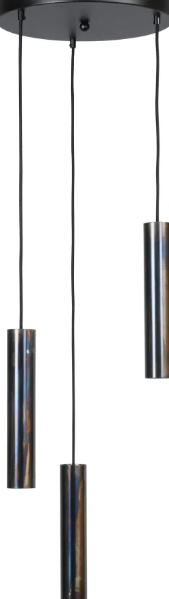 Hängelampe 3-flammig Schwarz Öl-Effekt Metall ERION