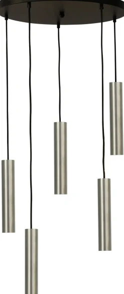 Hängelampe 5-flammig Schwarz Nickel Metall GU10