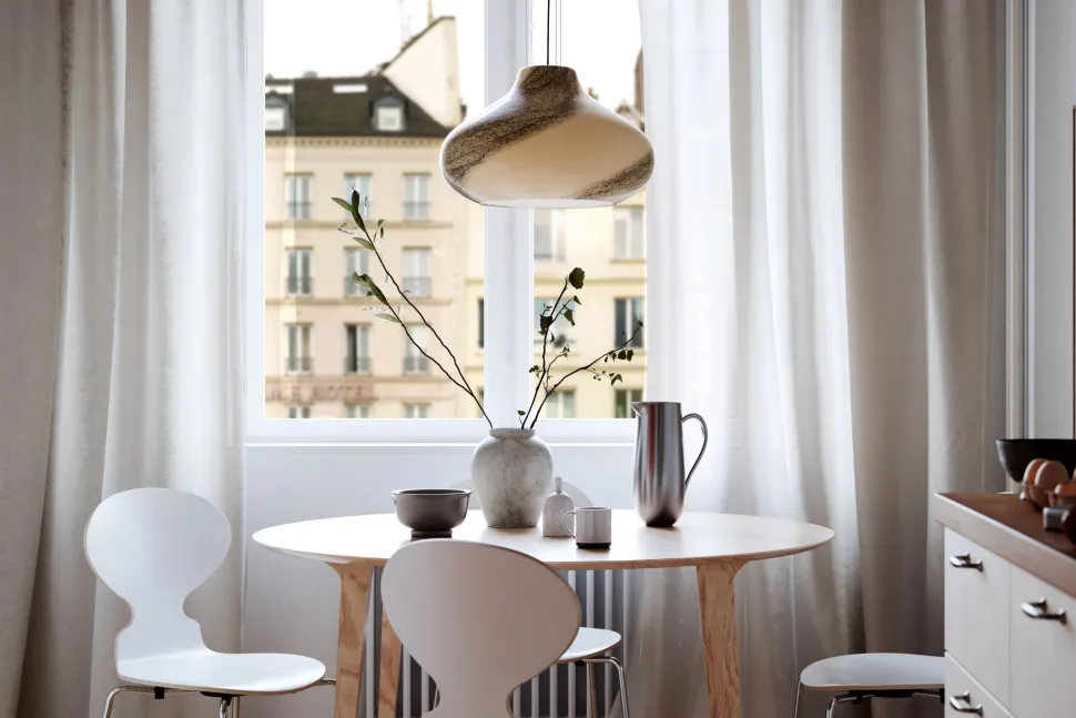 Hängelampe Glas B: 44,5 cm H: max. 140 cm E27 Braun marmoriert