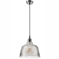 Hängelampe Glas Metall Ø 28 cm E27 Vintage Esstisch