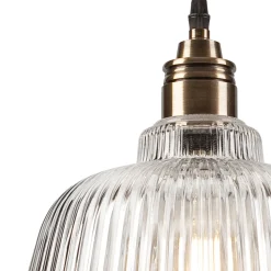 Hängelampe Glas Metall Ø 28 cm E27 Vintage Esstisch