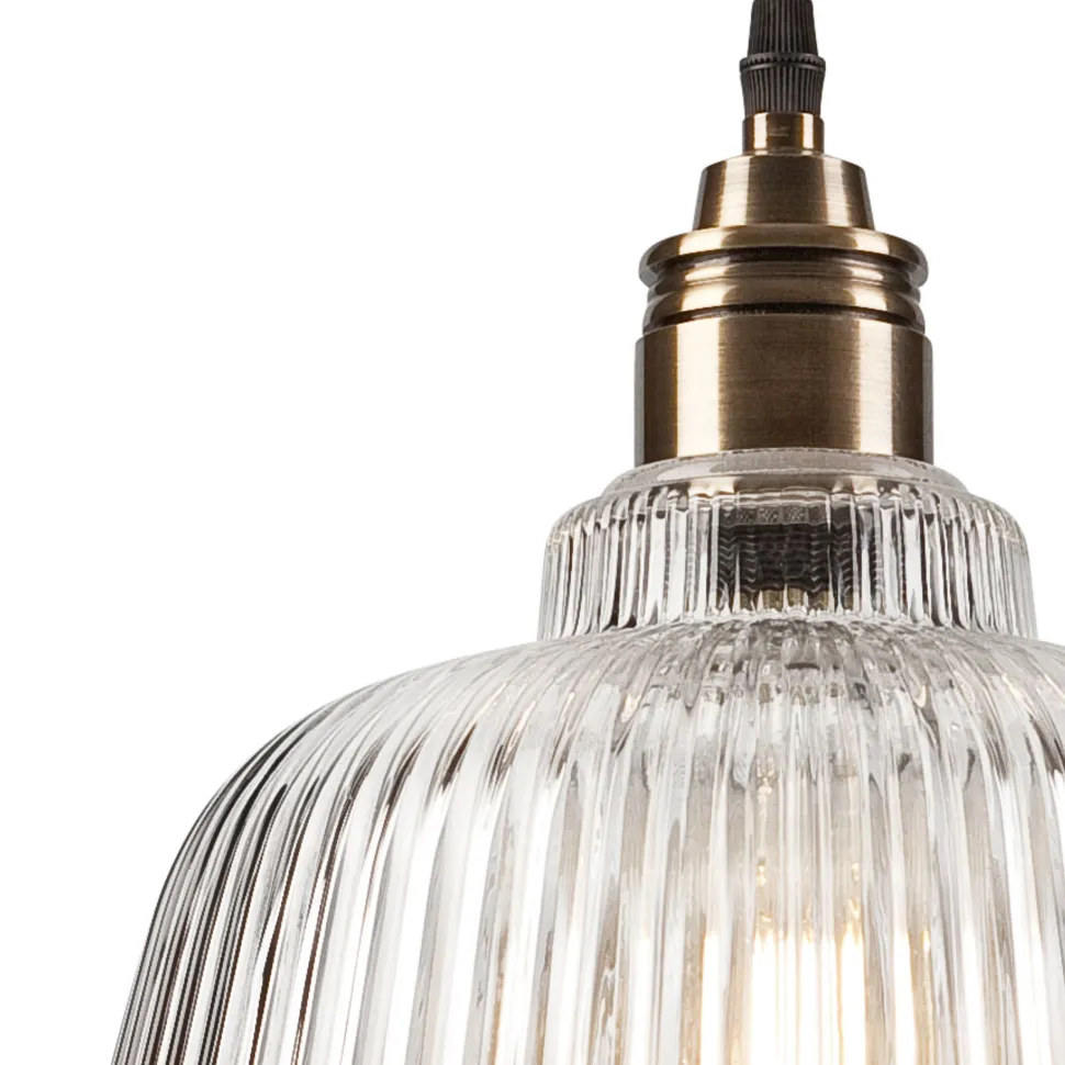 Hängelampe Glas Metall Ø 28 cm E27 Vintage Esstisch