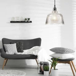 Hängelampe Glas Metall Ø 28 cm E27 Vintage Esstisch