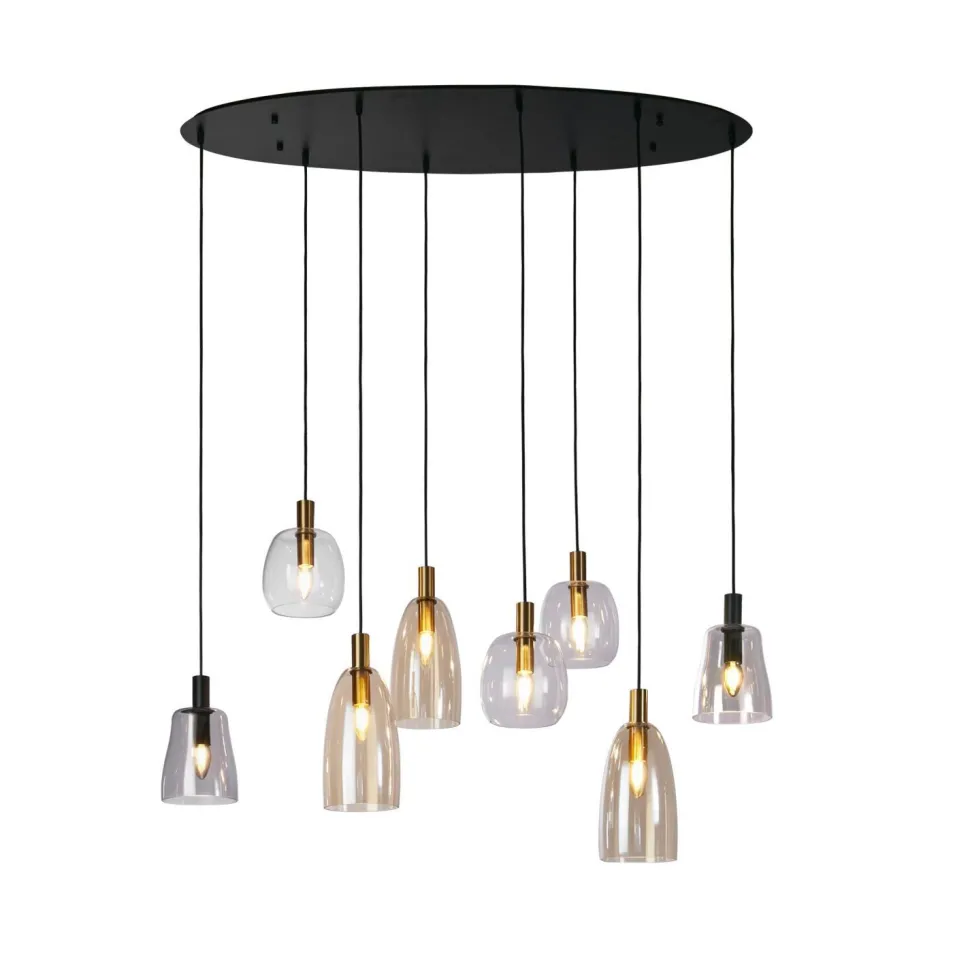 Hängelampe Glas Metall B: 120 cm groß H: max. 1,4 m