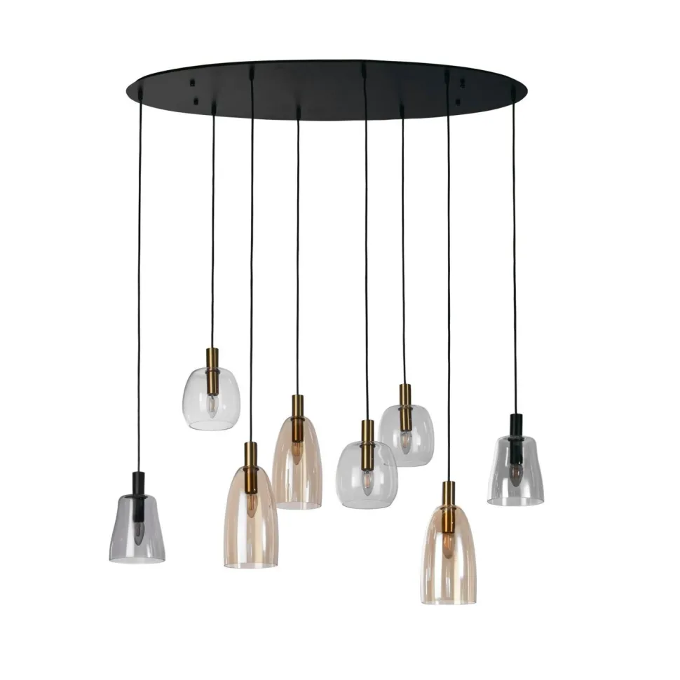 Hängelampe Glas Metall B: 120 cm groß H: max. 1,4 m