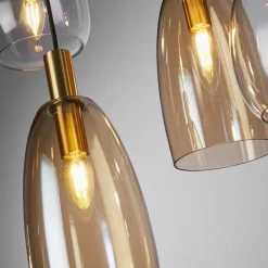 Hängelampe Glas Metall B: 120 cm groß H: max. 1,4 m