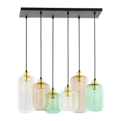 Hängelampe Glas Metall 6-flammig E27 Esszimmer