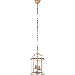 Hängelampe Glas Metall in Bronze B:23 cm E14 elegant