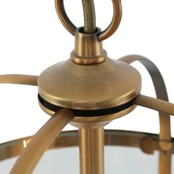 Hängelampe Glas Metall in Bronze B:23 cm E14 elegant