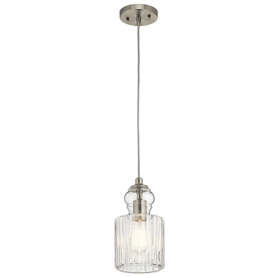 Hängelampe Glas Metall Vintage Design Ø15cm E27