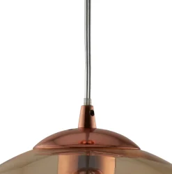 Hängelampe Glas rund Ø 35 cm E27 in Messing Antik Bernstein