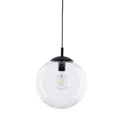 Hängelampe Glas rund Ø 35 cm H: max. 175 cm E27 Kugel Schirm