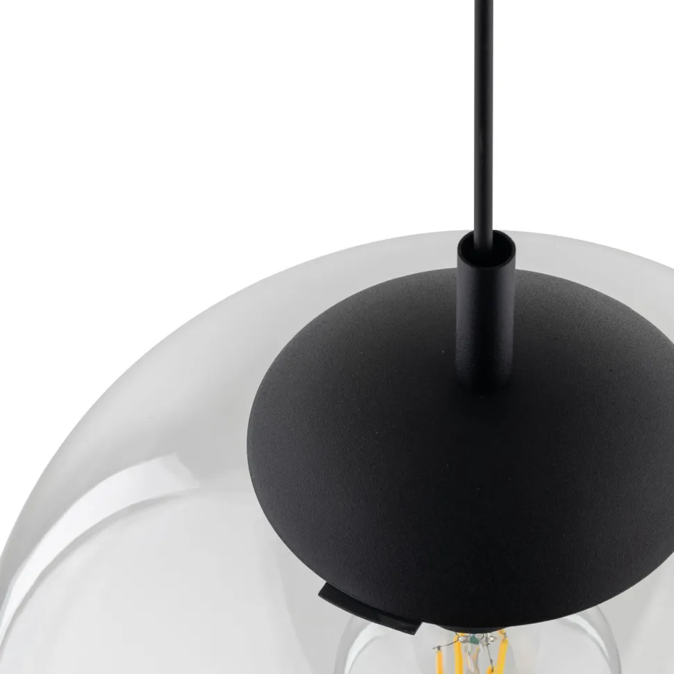 Hängelampe Glas rund Ø 35 cm H: max. 175 cm E27 Kugel Schirm