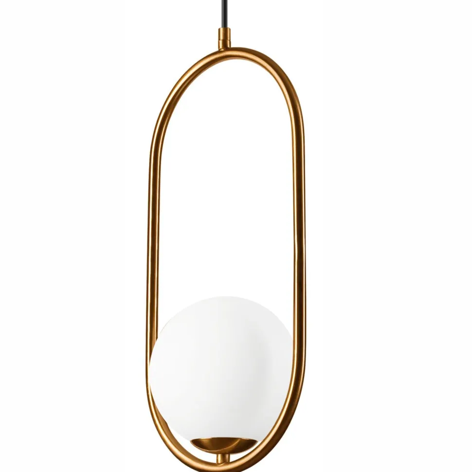 Hängelampe Glaskugel Metall in Messing Weiß G9 bis 5 W