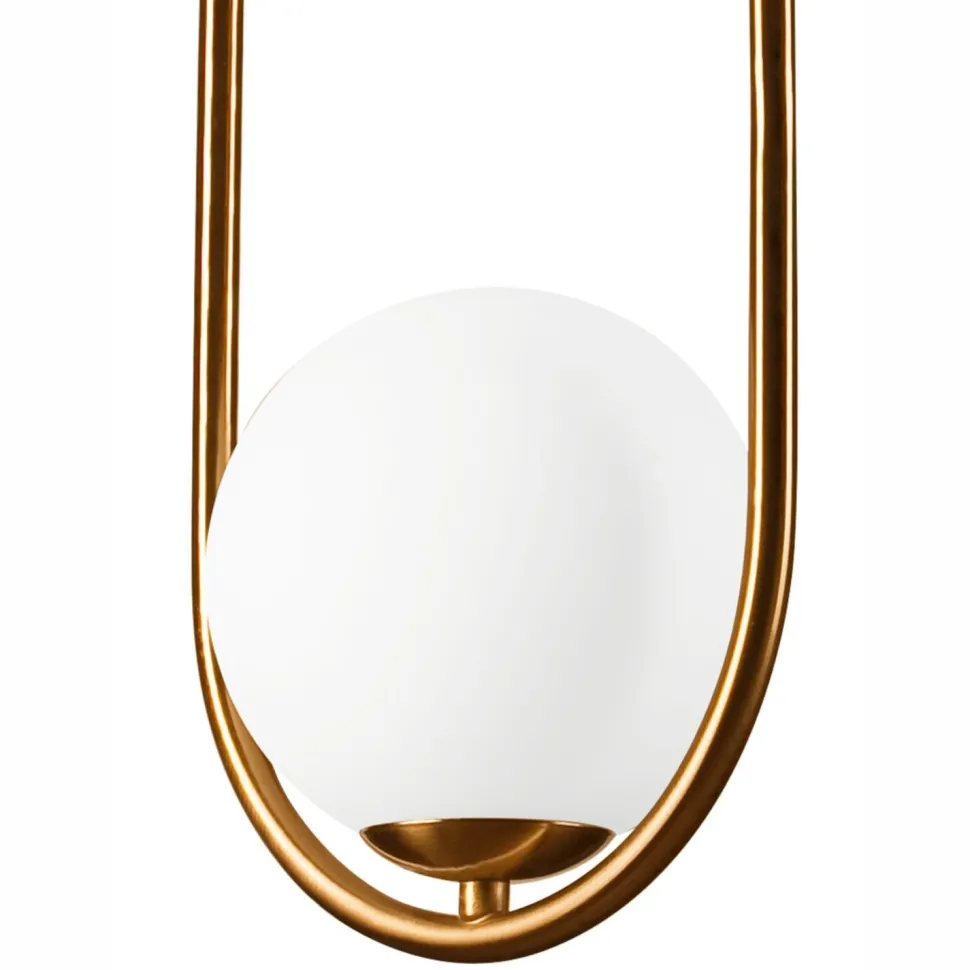 Hängelampe Glaskugel Metall in Messing Weiß G9 bis 5 W