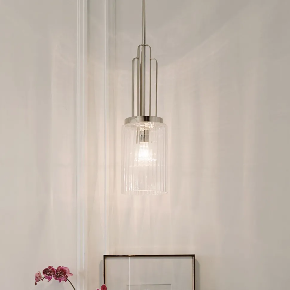 Hängelampe Glasschirm Ø 17,8 cm H: max. 176,5 cm Art Déco