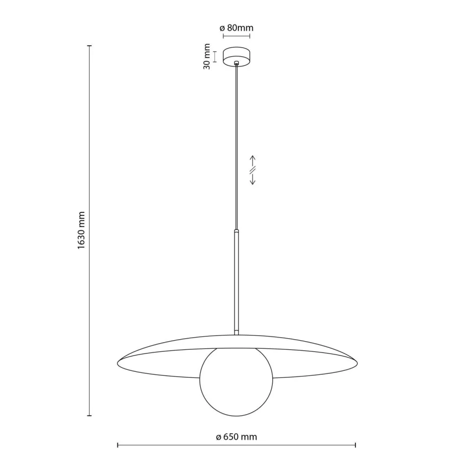 Hängelampe Glasschirm Metall rund Ø65 cm E27 Sandgrau