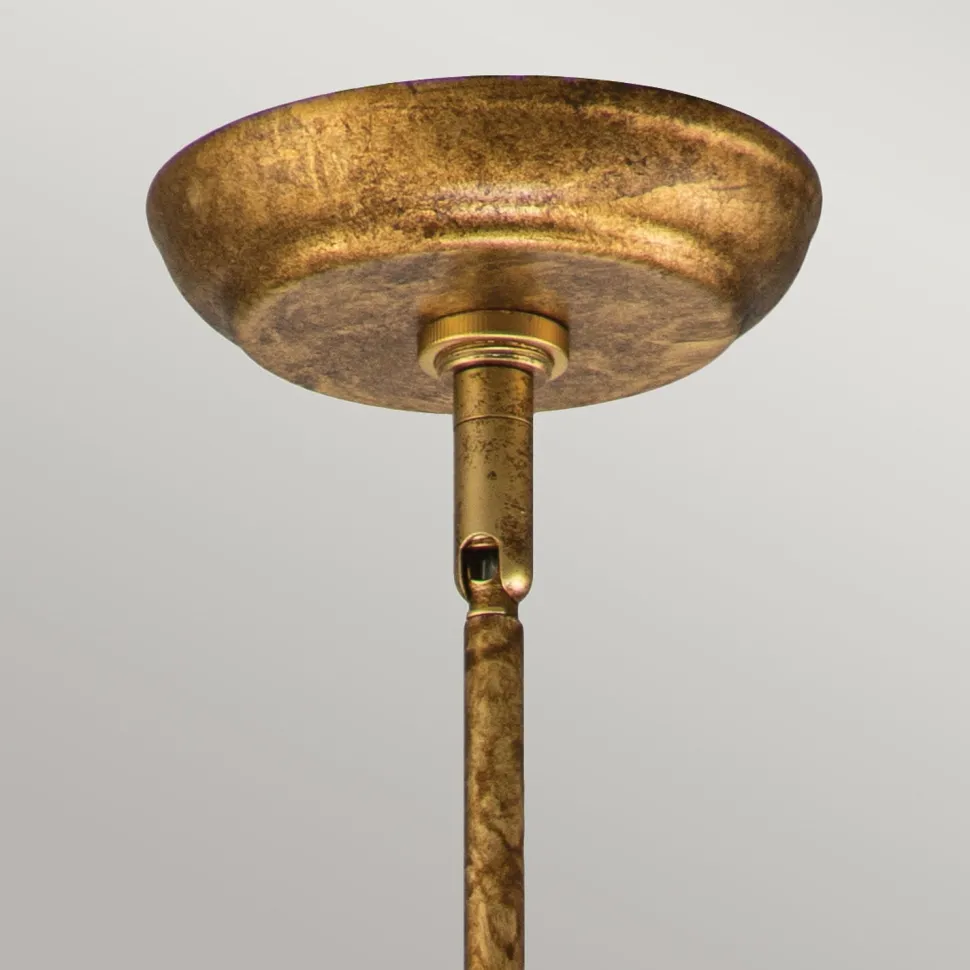 Hängelampe Gold B: 30,5 cm H: max. 127 cm Metall Kristall