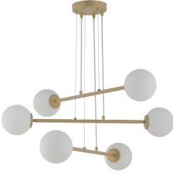 Hängelampe Gold Metall Kugelschirm bis 0,6 m wohnlich