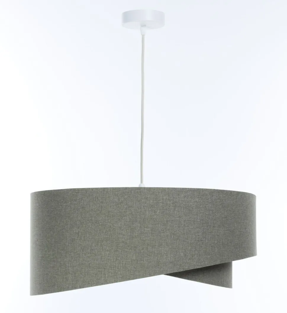 Hängelampe Grau E27 rund Ø 60 cm Stoff Modern verstellbar