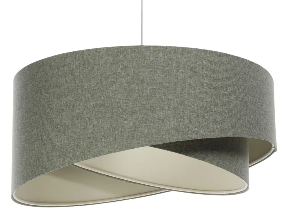 Hängelampe Grau E27 rund Ø 60 cm Stoff Modern verstellbar