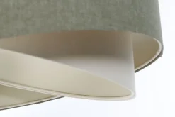 Hängelampe Grün Creme E27 rund Ø 45 cm Stoff Modern