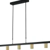 Hängelampe groß 180 cm Gold Schwarz 7-flammig GU10