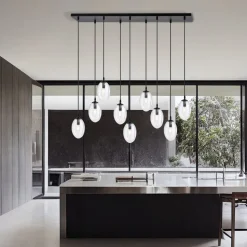 Hängelampe groß 100 cm 9x E14 Glas höhenverstellbar