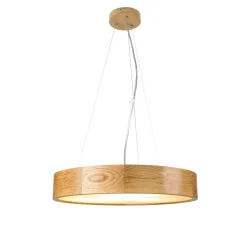 Hängelampe Holz Eiche Glas 3-flmg Ø47cm Küche